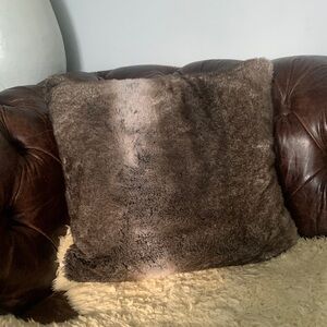 Arhaus Acrylic Brown Furry 20x20 Pillow faux fur home decor accent luxury